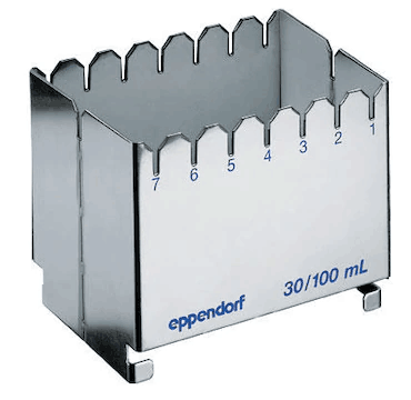 德國艾本德（Eppendorf）ReservoirRack,用于存放10mL、30mL和100mL試劑槽。最多可以放置7個(gè)試劑槽模塊或試劑槽