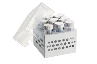 艾本德儲(chǔ)存盒 3 × 3, 可放置 9  個(gè) 50  mL 試管和 4  個(gè) 15  mL 試管，2  件，高 127  mm，5  英寸，聚丙烯材料，可耐受最低 -86  °C，高溫高壓滅菌，帶蓋子
